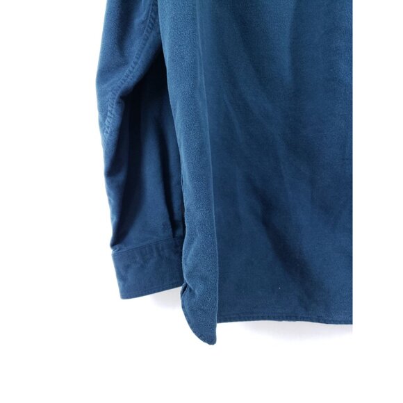 L.L. Bean Mens Large Blue Chamois Button-Up Shirt Regular Long Sleeve - Picture 3 of 8